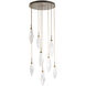 Rock Crystal LED 26 inch Flat Bronze Chandelier Ceiling Light in 3000K LED, Chilled Clear, Round Multi-Port